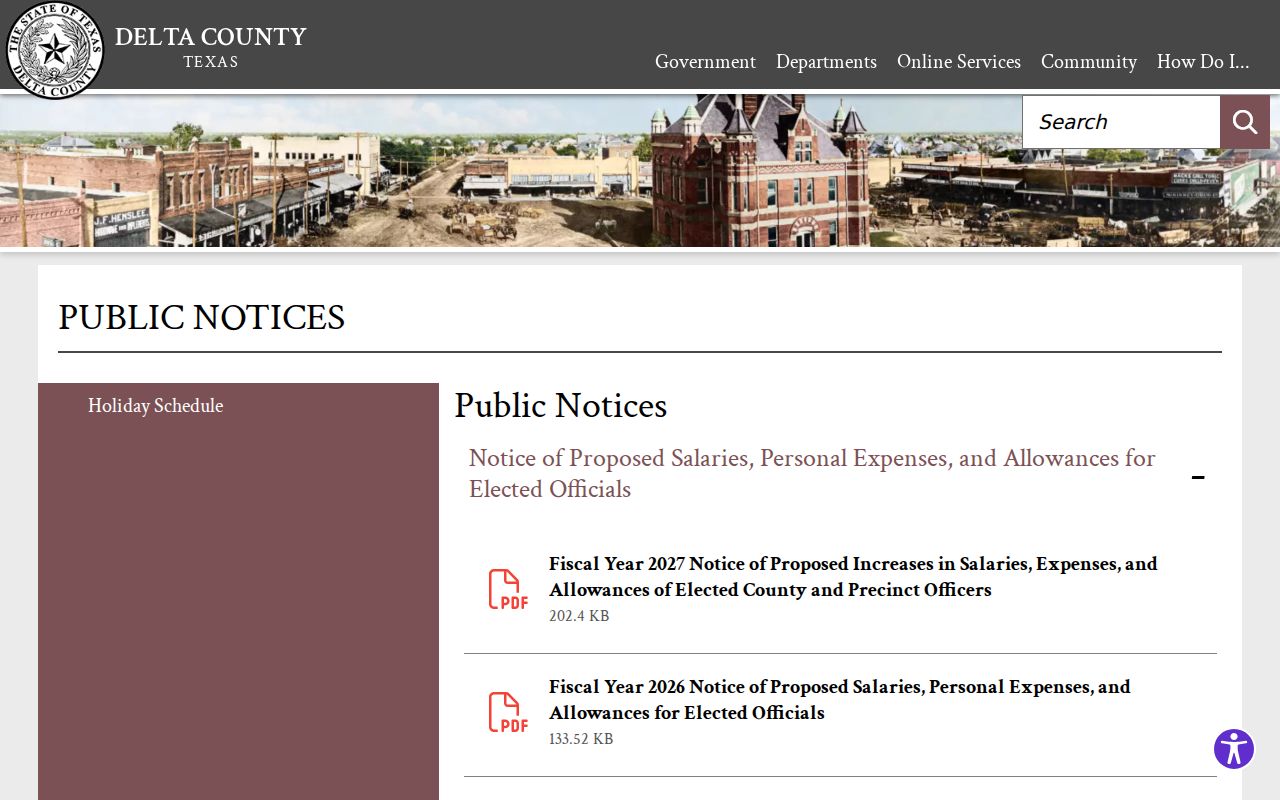 Delta County warrant information context in the county public-notice archive